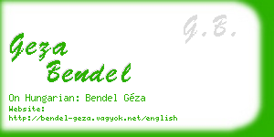geza bendel business card